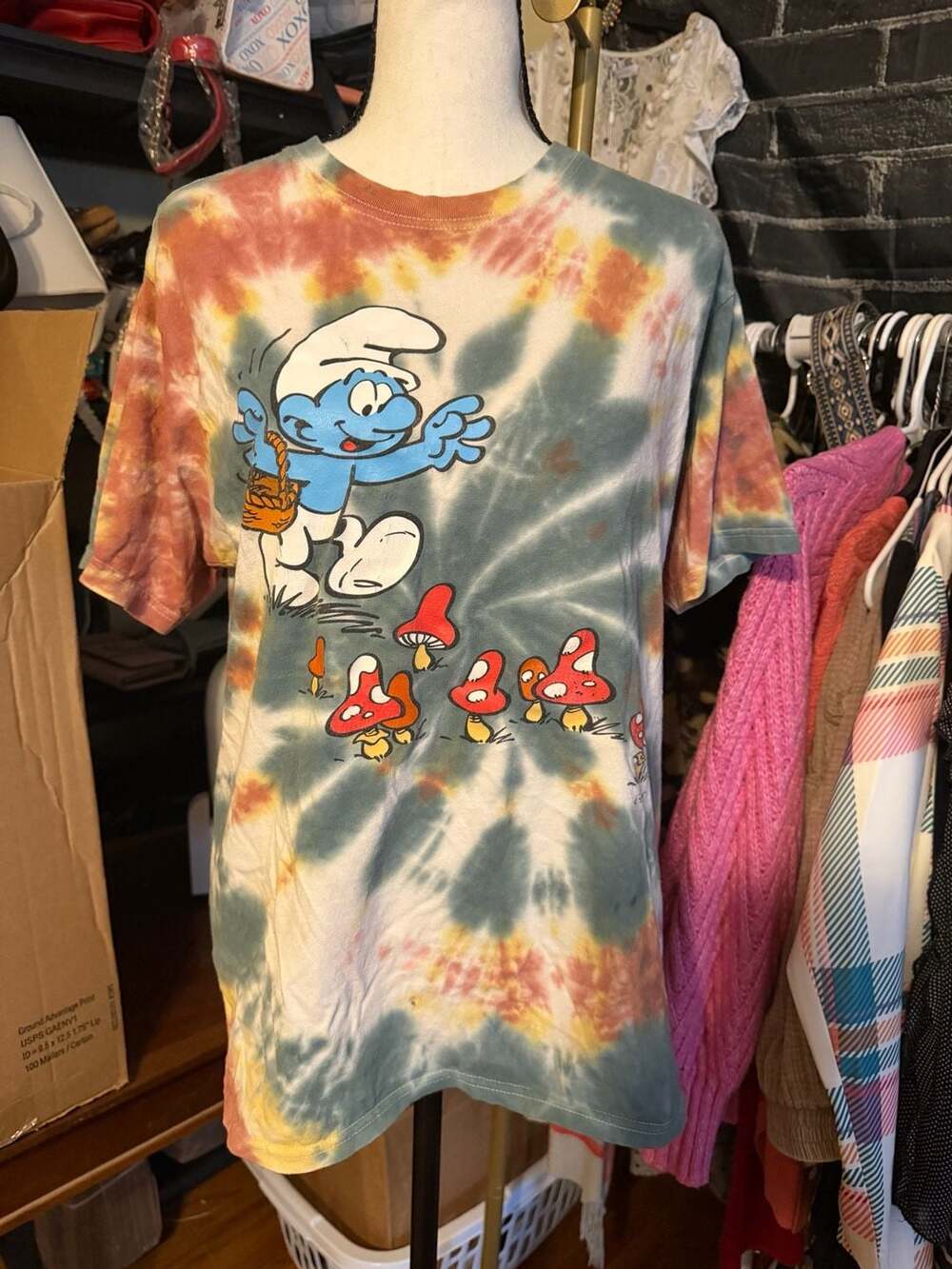 The Smurfs Graphic T-Shirt Size M Tie-Dye